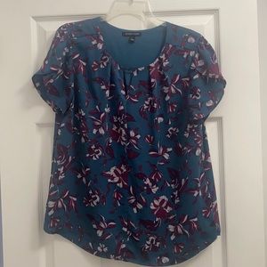 41 Hawthorn Teal and Purple Floral Blouse
